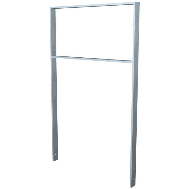 Lean-on hoop of flat bar steel | 50 x 12 mm | with cross bar | total width: 750 mm | hot-dip galvanized